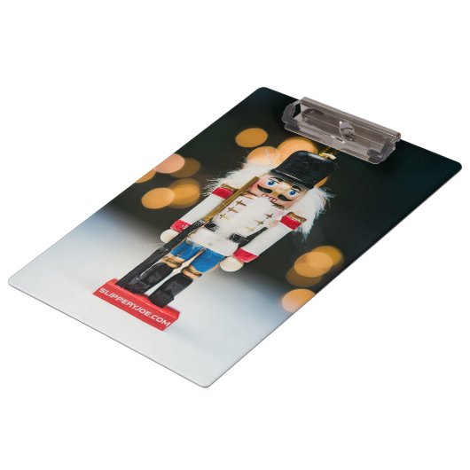 クリスマスの滑りやすいジョーくるみ割り人形オーナメント クリップボード (アングル)