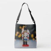 クリスマスの滑りやすいジョーくるみ割り人形オーナメント クロスボディバッグ (裏面)