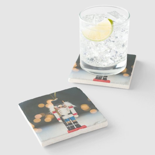 クリスマスの滑りやすいジョーくるみ割り人形オーナメント ストーンコースター (横)