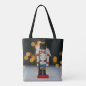 クリスマスの滑りやすいジョーくるみ割り人形オーナメント トートバッグ (裏面)