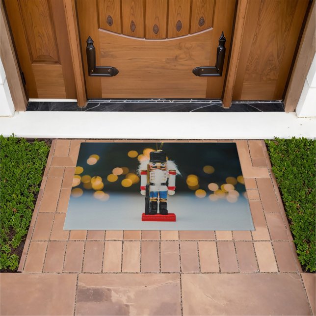 クリスマスの滑りやすいジョーくるみ割り人形オーナメント ドアマット (室外)