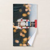 クリスマスの滑りやすいジョーくるみ割り人形オーナメント バスタオルセット (ハンドタオル)