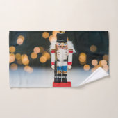 クリスマスの滑りやすいジョーくるみ割り人形オーナメント バスタオルセット (ハンドタオル)