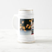クリスマスの滑りやすいジョーくるみ割り人形オーナメント ビールジョッキ (正面左)