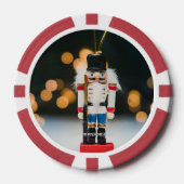 クリスマスの滑りやすいジョーくるみ割り人形オーナメント ポーカーチップ (正面)