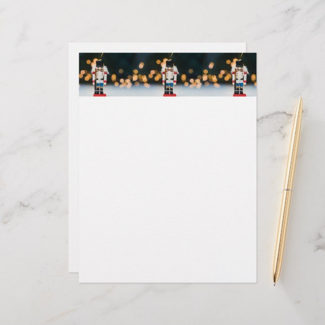 クリスマスの滑りやすいジョーくるみ割り人形オーナメント レターヘッド (正面/裏面インサイチュ)