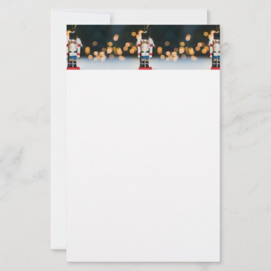 クリスマスの滑りやすいジョーくるみ割り人形オーナメント 便箋 (正面)