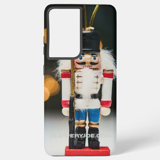 クリスマスの滑りやすいジョーくるみ割り人形オーナメント SAMSUNG GALAXYケース (裏面)
