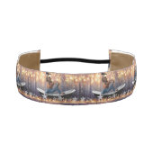 クリスマスの滑りやすいジョー銀の金ゴールド星ライト濡れ アスレチックヘッドバンド (正面)