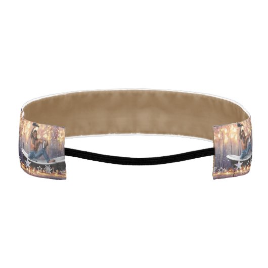 クリスマスの滑りやすいジョー銀の金ゴールド星ライト濡れ アスレチックヘッドバンド (裏面)