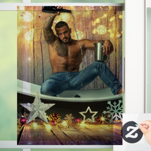 クリスマスの滑りやすいジョー銀の金ゴールド星ライト濡れ ウィンドウサイン (ホーム)