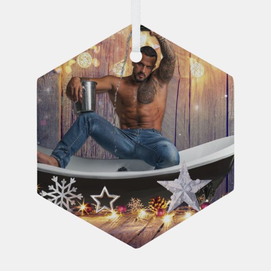 クリスマスの滑りやすいジョー銀の金ゴールド星ライト濡れ ガラスオーナメント (裏面)