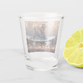 クリスマスの滑りやすいジョー銀の金ゴールド星ライト濡れ ショットグラス (裏面)