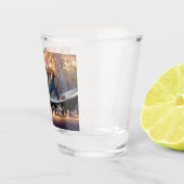 クリスマスの滑りやすいジョー銀の金ゴールド星ライト濡れ ショットグラス (右)