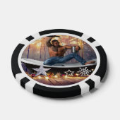 クリスマスの滑りやすいジョー銀の金ゴールド星ライト濡れ ポーカーチップ (シングル)