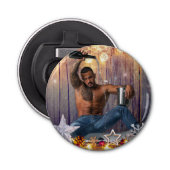 クリスマスの滑りやすいジョー銀の金ゴールド星ライト濡れ 栓抜き (正面)