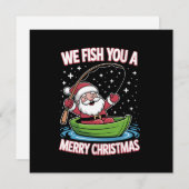 クリスマスの漁師 釣り 面白い かっこいい サンタクロース シーズンカード (正面/裏面)