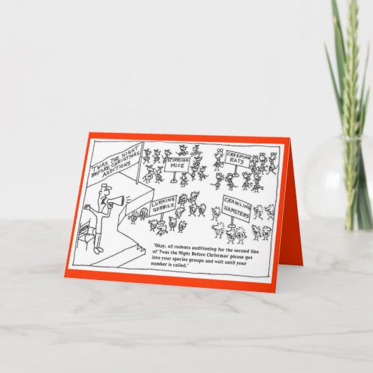 クリスマスの演劇のオーディションを受けている齧歯動物 シーズンカード (正面)