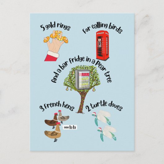 クリスマスの漫画おもしろいの12日 シーズンポストカード (正面)