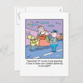 クリスマスの漫画のサンタによってつかまえられる促進 シーズンポストカード (正面/裏面)