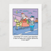 クリスマスの漫画のサンタによってつかまえられる促進 シーズンポストカード (正面)