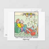 クリスマスの漫画のサンタの低下 シーズンポストカード (正面/裏面)