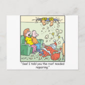 クリスマスの漫画のサンタの低下 シーズンポストカード (正面)