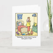 クリスマスの漫画のサンタの監視 シーズンカード (正面)