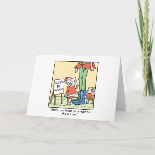 クリスマスの漫画の小妖精や小人の聴覚 シーズンカード (正面)