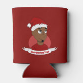 クリスマスの漫画の笑顔の男性 缶クーラー (裏面)