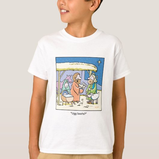 クリスマスの漫画のUggのブーツ Tシャツ (正面)