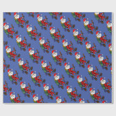 クリスマスの漫画をハイキングしているかわいいサンタクロース ラッピングペーパー (フラット)