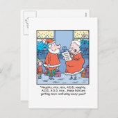 クリスマスの漫画サンタのよく、悪いリスト シーズンポストカード (正面/裏面)