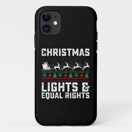 クリスマスの灯りと平等な権利 フェミニスト Case-Mate iPhoneケース (裏面)
