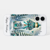 クリスマスの灯台 ホリデー オカスタマイズ可能 iPhone 16ケース (裏面横)