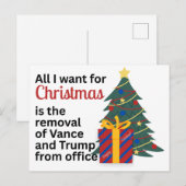 クリスマスの為のトランプ大統領弾劾削除希望 シーズンポストカード (正面/裏面)