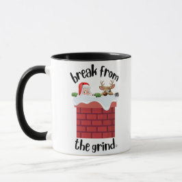 クリスマスの煙突ユーモア マグカップ