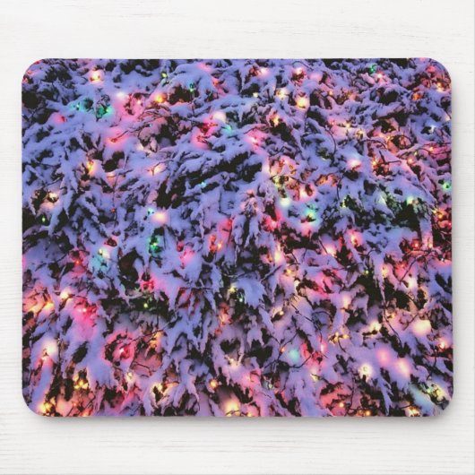 クリスマスの照明および雪のmousepad マウスパッド (正面)