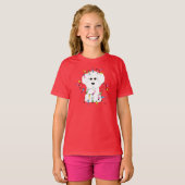 クリスマスの照明とのBichon Frise Tシャツ (正面フル)