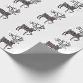 クリスマスの照明のトナカイの包装紙 ラッピングペーパー (角)