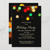 クリスマスの照明の休日のパーティ 招待状 (正面/裏面)