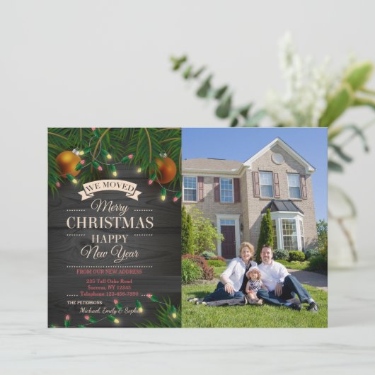 クリスマスの照明の写真の移動発表 案内状 (スタンド正面)