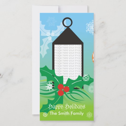 クリスマスの照明の写真カード シーズンカード (正面)
