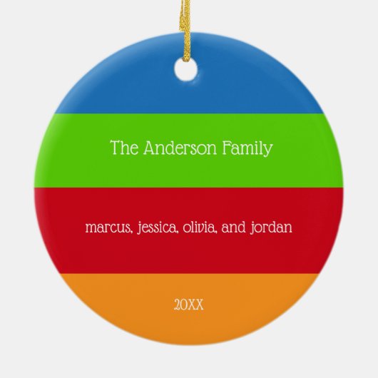 クリスマスの照明の家族写真のモダンの一連 セラミックオーナメント (裏面)