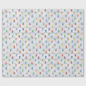 クリスマスの照明の水彩画の包装紙 ラッピングペーパー (フラット)