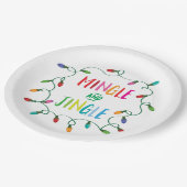 クリスマスの照明を混ぜ、ちりんちりんと鳴らして下さい ペーパープレート (アングル)