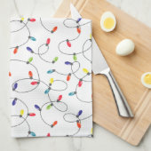 クリスマスの照明パターン キッチンタオル (四つ折り)