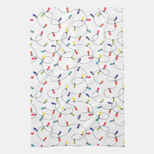 クリスマスの照明パターン キッチンタオル (縦)