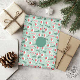 クリスマスの爽やかミント ラッピングペーパー