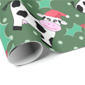 クリスマスの牛およびヒイラギ ラッピングペーパー (ロールコーナー)